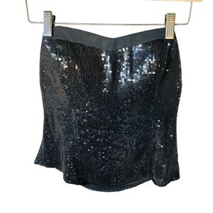 EUC Embellished Glitter Sequin Black Blouse Size M Whimsy Goth